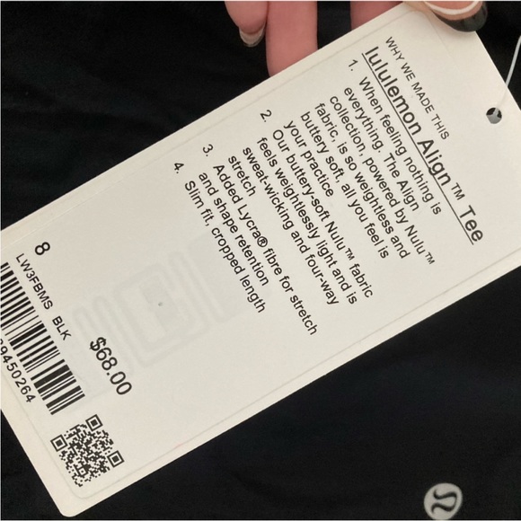 NWT Lululemon Align T Shirt - Black - Picture 6 of 6